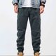 thumbnail image 1 of Pantalones largos de moda para hombre, casuales, de color sólido, con bolsillos y cremallera, cintura elástica, de poliéster., 1 of 9