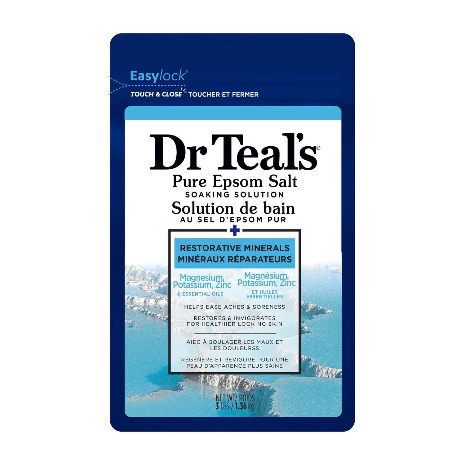 Dr Teal’s Salt Soak with Pure Epsom Salt, Restorative Minerals, 1.36kg
