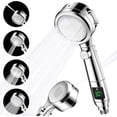 thumbnail image 1 of Water Saving Shower Head, Shower Sprayer Shower Aerator Anti-Limescale Shower Head - 4 High Pressure Jet Models - With Digital Temperature Display, 1 of 5