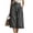 Dark Gray, variant on Women High Waist Wide Leg Culottes, Double Button Pleated Midi Capri Pants with Pockets, Casual Office Knee-Length Palazzo Shorts(Black,L)