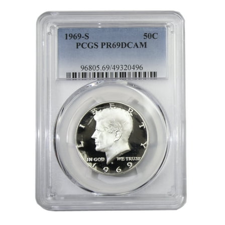 1969-S Silver Kennedy Half Dollar PCGS PR69DCAM Proof Graded Coin