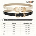 thumbnail image 7 of SUOSDEY Women's Leather Belts for Jeans Gold Loops Belts Ladies Black Belt 2 Pack, 7 of 7
