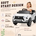thumbnail image 3 of UBesGoo Licensed Lexus 24V Powered Ride on Car Toy for Kids, Electric Car with Remote Control, LED Lights, Bluetooth, Age 3+, White, 3 of 8