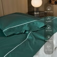 thumbnail image 5 of MooMee Sheet Set Queen 600TC 100% Long-Staple Cotton Silky Sateen Smooth Luxury 4pcs(Forest Green), 5 of 6
