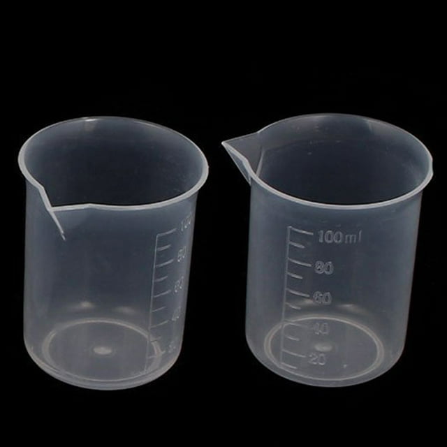 Verre&Bouteille Gobelet Doseur de Laboratoire Bécher 100 ml Clair Gradué Ensemble pour Mesures de Volume Précises 2 Pcs