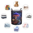 thumbnail image 3 of Lsque Jungle Path Glowing Mushrooms pattern Laundry Hamper Basket, Tall Woven Rope Hamper Basket for Clothes, Lightweight Storage Basket, Collapsible Waterproof-Small, 3 of 8