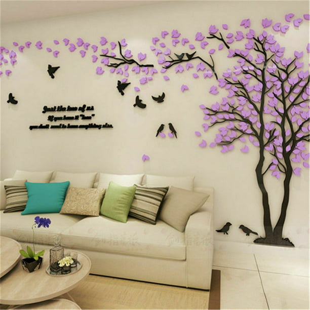 Diy 3d Large Couple Tree Wall Decals Stickers Vinyl Decor Arts Decal Home Art Decorations Living Room Bedroom Tv Background 3 9ftx3 3ft Com - Tree Decal Wall Decoration