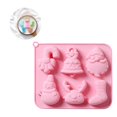 thumbnail image 4 of Injueey Molde de silicona de Navidad, molde de Chocolate de muñeco de nieve multiusos, bandeja de Pan de Navidad, panadería, cocina, panadería, Herramientas y accesorios para hornear Rosado Injueey HA027098-02, 4 of 6