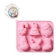 thumbnail image 4 of Injueey Molde de silicona de Navidad, molde de Chocolate de muñeco de nieve multiusos, bandeja de Pan de Navidad, panadería, cocina, panadería, Herramientas y accesorios para hornear Rosado Injueey HA027098-02, 4 of 6