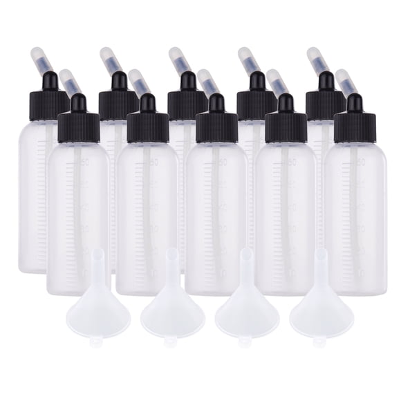 moobody 10pcs 65ml Airbrush Paint Bottle Jars Dual Action Siphon Feed Air Brush Airbrushing Accessories with 4pcs Funnel Scale Line Rubber Caps Compatible with Iwata Badger Paasche Master Airbrush