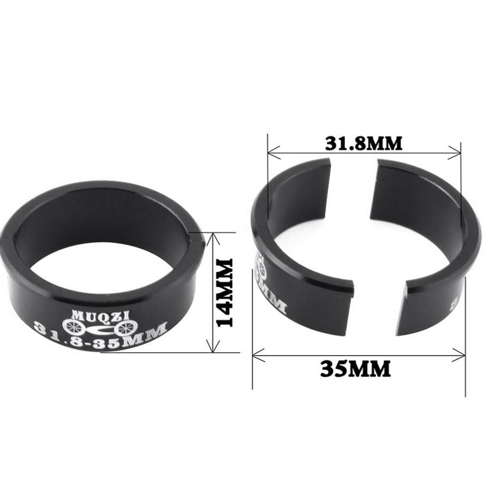 Lot De 2 Cales De Guidon Vélo - Réducteur 31,8 Mm à 35 Mm - Alliage Aluminium Noir - Augmentation Friction Et Sécurité - 5