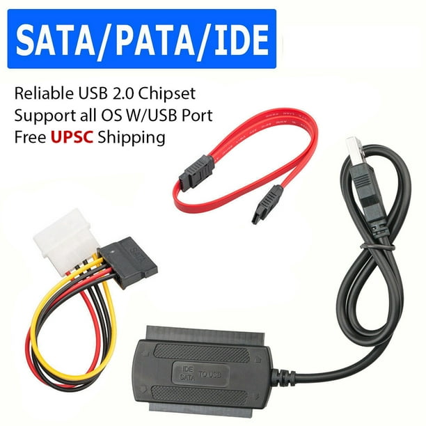 Câble adaptateur de disque dur USB 2.0 vers IDE / SATA