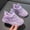 Purple, variant on Luogg Girls Sports Shoes Fashionable New Pattern Mesh Breathable Four Seasons Comfortable Hook Loop Casual Shoes Size 10.5 Pink