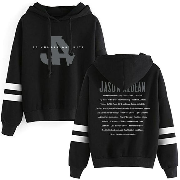 Jason Aldean 30 Number One Hits Hoodie Long Sleeve Pocketless Pullover Women Men Fashion Hooded Sweatshirt