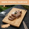 thumbnail image 6 of Behome Bamboo Cutting Board for Kitchen, Extra Large Wood Chopping Board with Hanging Hole and Deep Juice Groove, Serving Boards for Meat, Vegetables & Fruits, 18.0" x 11.81", 6 of 9