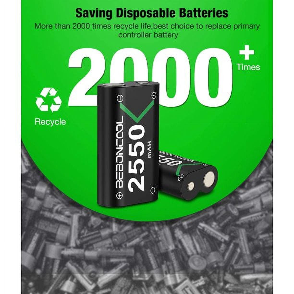 2x2550 mAh Rechargeable Battery Pack for Xbox Series X Controller with ...