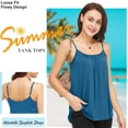 thumbnail image 3 of QRIC Summer Tank Tops for Women Basic Solid Cami with Built-in Shelf Bra Flowy Pleated Loose Fit Casual Sleeveless Camisole (S-4XL), 3 of 5