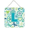 thumbnail image 2 of Carolines Treasures CJ2006-HDS66 Letter H Flowers And Butterflies Teal Blue Wall and Door Hanging Prints, 2 of 7