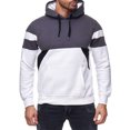 thumbnail image 2 of Fesfesfes Men's Casual Long Sleeve Fall Winter Patchwork Hoodies Top Blouse, 2 of 7