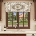 thumbnail image 6 of Beige Vintage Boho Curtain Valances for Windows, Kitchen Valance Window Treatments Panel 2 Pack, Ethnic Tribal Geometric Abstract Rod Pocket Short Curtains for Bathroom Bedroom 42 x 12 Inch, 6 of 8