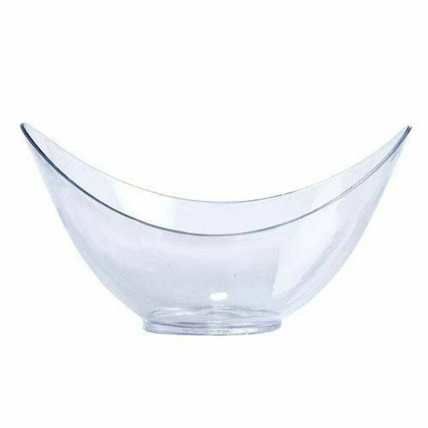 Lillian Mini Clear Plastic Oval Bowl 12 Count For Dessert