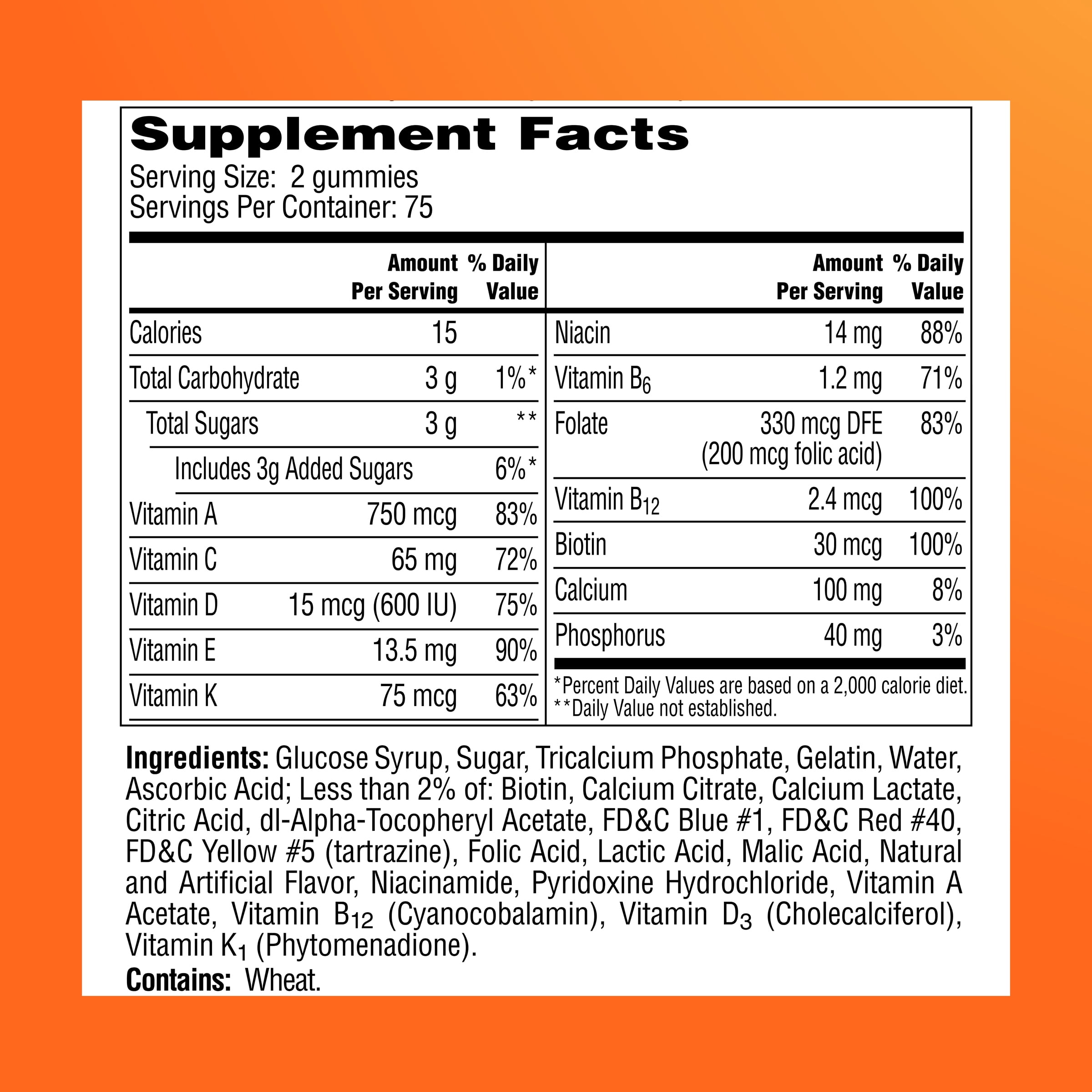 One A Day Teen Girl Multivitamin, Teen Gummy Vitamins for Girls, Skin Health Support, 150 Count