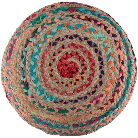 Simpli Home - Margo Round Contemporary Polystyrene/Cotton Pouf - Multicolor