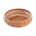 thumbnail image 2 of syligr Plastic Woven Storage Basket, 12x12x3 Inch Wicker Look Organizer Bin for Blankets, Laundry, Toys, Kitchen, Living Room, Sturdy, Easy Clean, Farmhouse Style Decor, 2 of 6