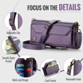 thumbnail image 5 of Crossbody for iPhone 17 Pro Case Wallet【RFID Blocking】with 7-Card Holder Zipper Bills Slot, Soft PU Leather Magnetic Shoulder Wrist Strap for iPhone 17 Pro Wallet Case Women, 5 of 12