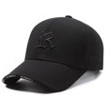 thumbnail image 4 of XIAOCHA Letter R Embroidered Baseball Cap for Men Breathable Outdoor Urban Sun Guard Dad Hat ,BK3, 4 of 4