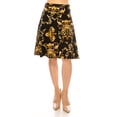 thumbnail image 4 of Women's Casual Knee Length Flare A-line Skirt with Elastic Waistband, 4 of 5