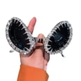 thumbnail image 4 of Hotpom Fashionable Rivet Studded Frame Sun Glasses, Punk Rivet Frame Alien Shape Eyeglasses Men and Women Unisex Funky Novelty Party Accessories, 4 of 6