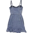 thumbnail image 2 of GUESS Womens Denim Mini Bustier Dress, Blue, X-Small, 2 of 2