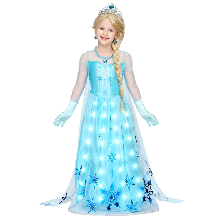 LED Light Up Princess Costume - Music Sync RGB Dress With Accessories For Girls