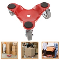 Pawsdot Labor Saving Red Metal Dolly for Moving Furniture with Three Smooth Swivel Wheels