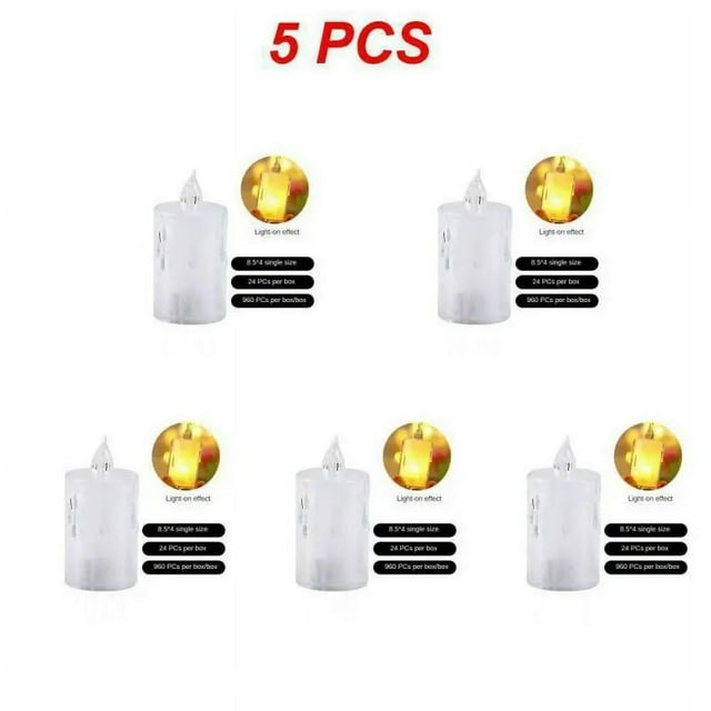 40PCS Led Tea Light Candles Real Wax Waterproof Flickering Candles for Romantic Valentine‘s Day Home Decorations Wedding