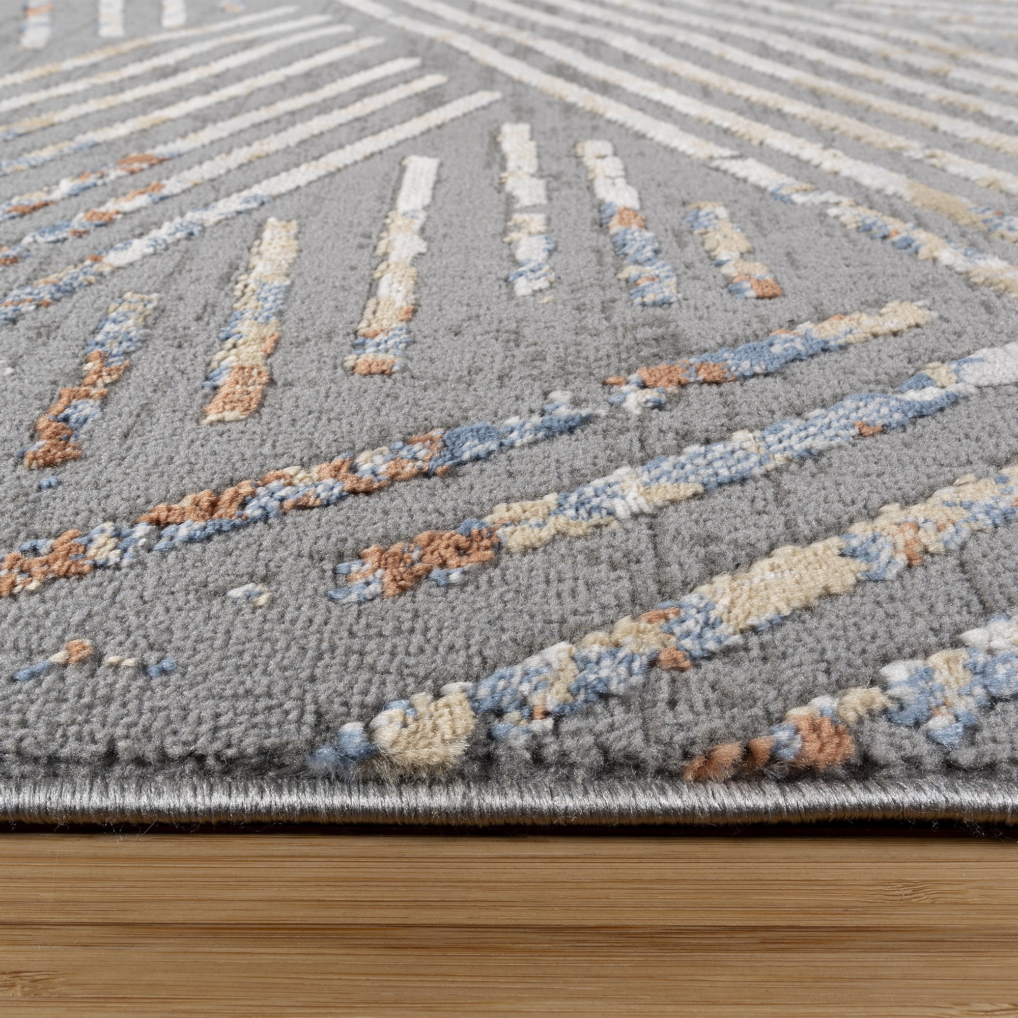Arlo Takara Modern Abstract Gray Area Rug, 9x13