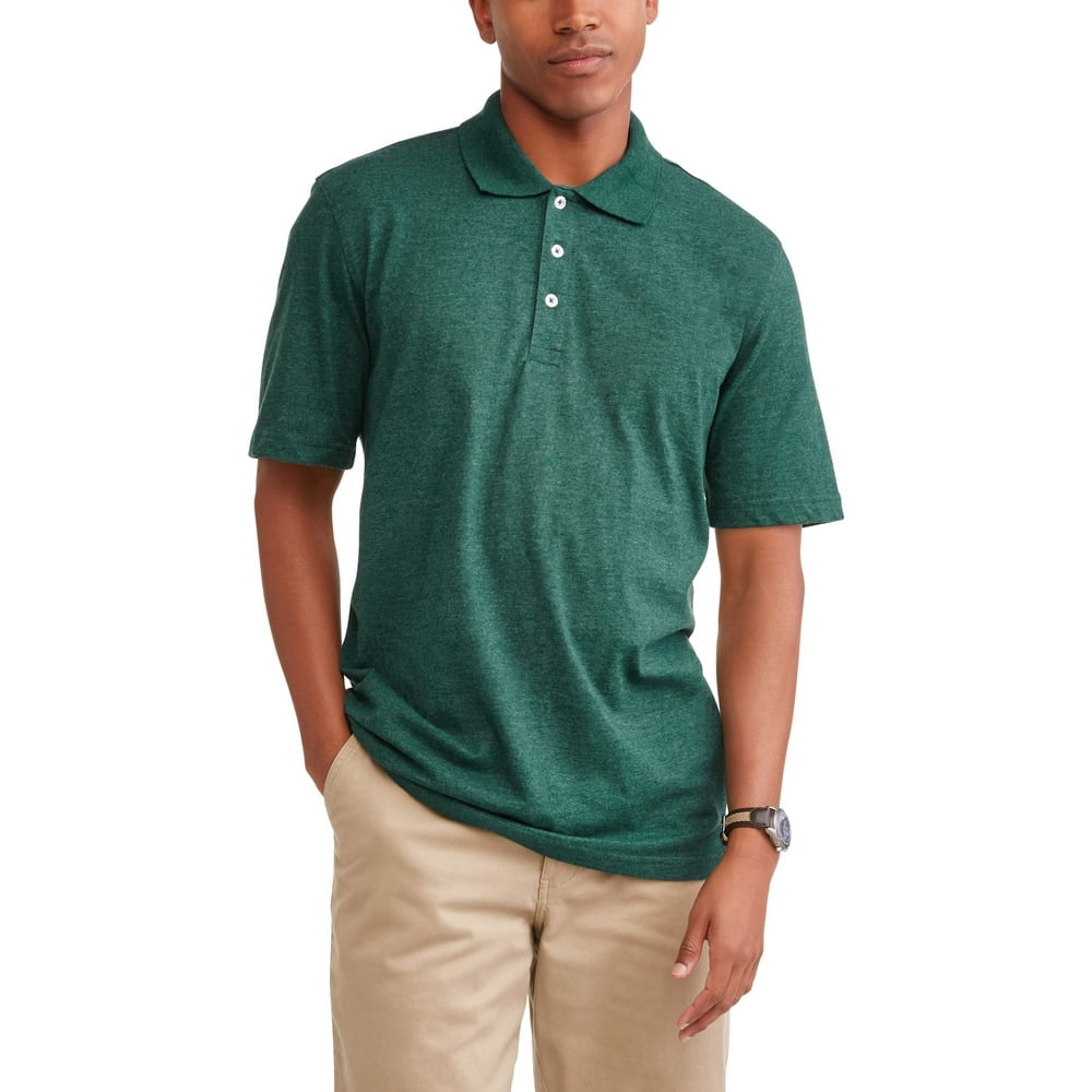 GEORGE - George Men's Short Sleeve Solid Jersey Polo, Up To 5Xl ...