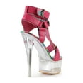 thumbnail image 3 of Sexy Chic Platform Women's Clear Heel Sandals in Fuschia, 3 of 3