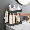 thumbnail image 3 of iMountek 2-Tier Under Sink Shelf Organizer Space Saving Under Bathroom Sink Storage Rack with 4 Hooks, 3 of 10