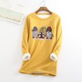 thumbnail image 1 of Hauts Chauds pour Femmes et Hiver Décontracté Mode Tempérament sous-Couche Chaude Imprimé de Noël Manches Longues Col Rond Hauts Femmes Chandails à Capuchon Chandail en Liquidation, 1 of 6