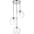 thumbnail image 1 of Baxter 3 Lights Pendant Ceiling Light with Clear Glass, Chrome, 1 of 1