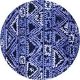 thumbnail image 1 of Ahgly Company Indoor Round Solid Blue Modern Area Rugs, 4' Round, 1 of 4