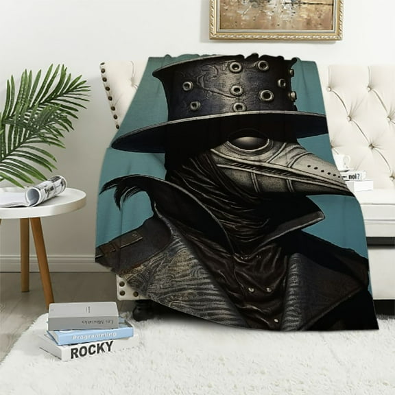 BCIIG Plague Mask Warm Lightweight Fleece Blanket Soft Blankets Throw Blanket Living Rooms Sofa Decor Cow Gifts All Seasons 40x50in