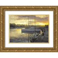 thumbnail image 1 of Adamov, Alexey 18x14 Gold Ornate Wood Framed with Double Matting Museum Art Print Titled - Evening Port, 1 of 4