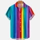 thumbnail image 5 of Camisa de verano de gran tamaño con estampado romántico de arcoíris para hombre, camisetas de manga corta con estampado digital, camisa hawaiana para hombre, 5 of 5