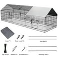thumbnail image 4 of Large Metal Chicken Coop, DOMIPET 130''x40'' Chicken Cage Hen House with Waterproof Cover, 4 of 14