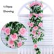 thumbnail image 3 of 2 Pack Artificial Hanging Plants Flower Rose Vine Silk Garland Hanging Ivy Vine Basket Plant For Home Party Wedding Arch Garden Wall Decor, 3 of 5