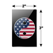 USA Patriotic Yin and Yang American Flag Rectangle Acrylic Fridge Refrigerator Magnet