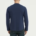thumbnail image 5 of Fashionable Long Sleeve Shirts for Men Crewneck Solid Color Casual Button Basic Pullover Shirt S-2XL, 5 of 7